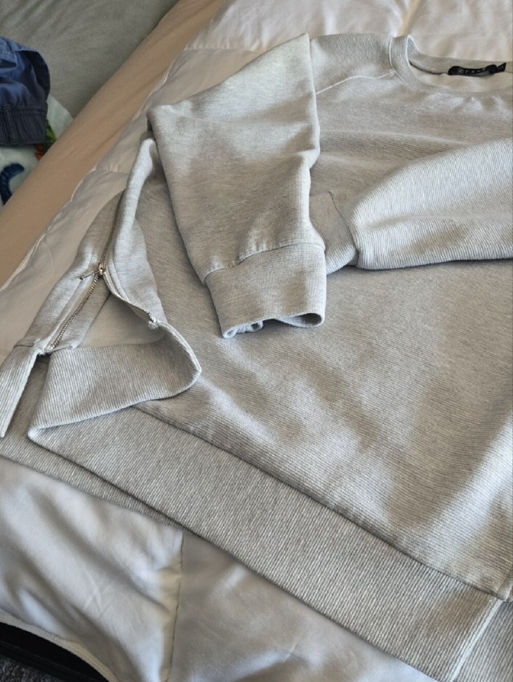 Light Gray Women's Crewneck Sweatshirt - Picture 6 of 8